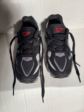 New Balance 9060 Black and Gray Kids' Sneakers with Red Accent